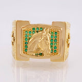 Anillo Caballo Cruzado 7.7gr / T10 / Oro Amarillo 18K