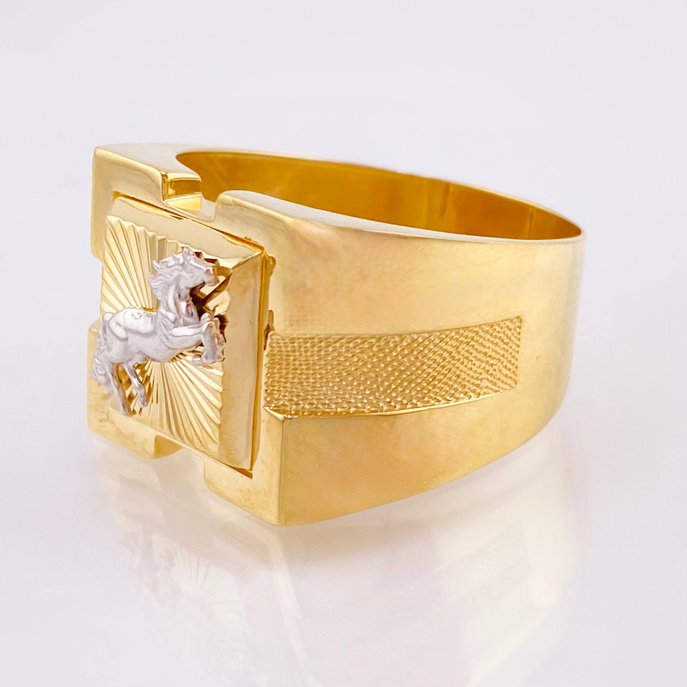 Anillo Caballo 7gr / T10 1/2 / Oro Amarillo 18K *