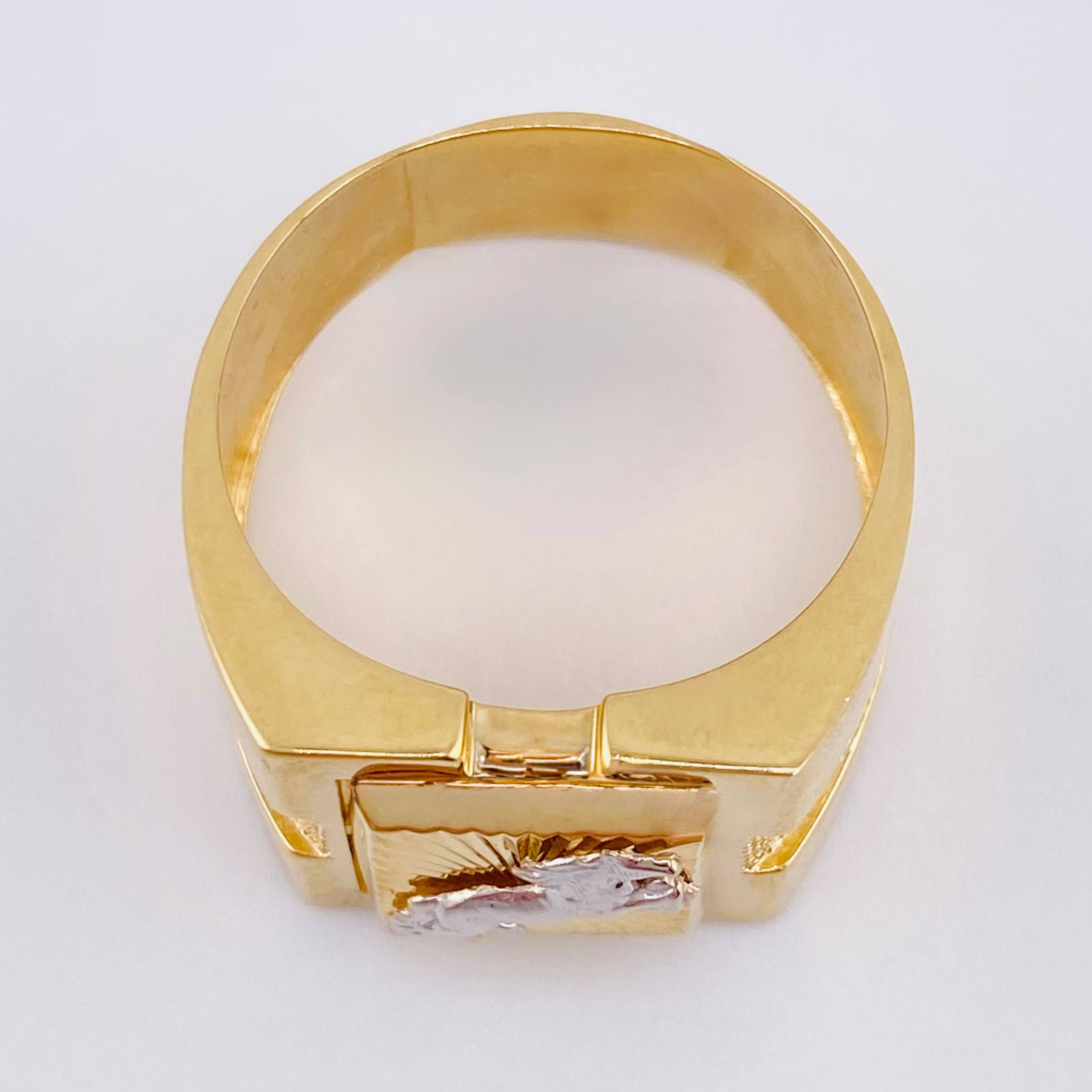 Anillo Caballo 7gr / T10 1/2 / Oro Amarillo 18K *