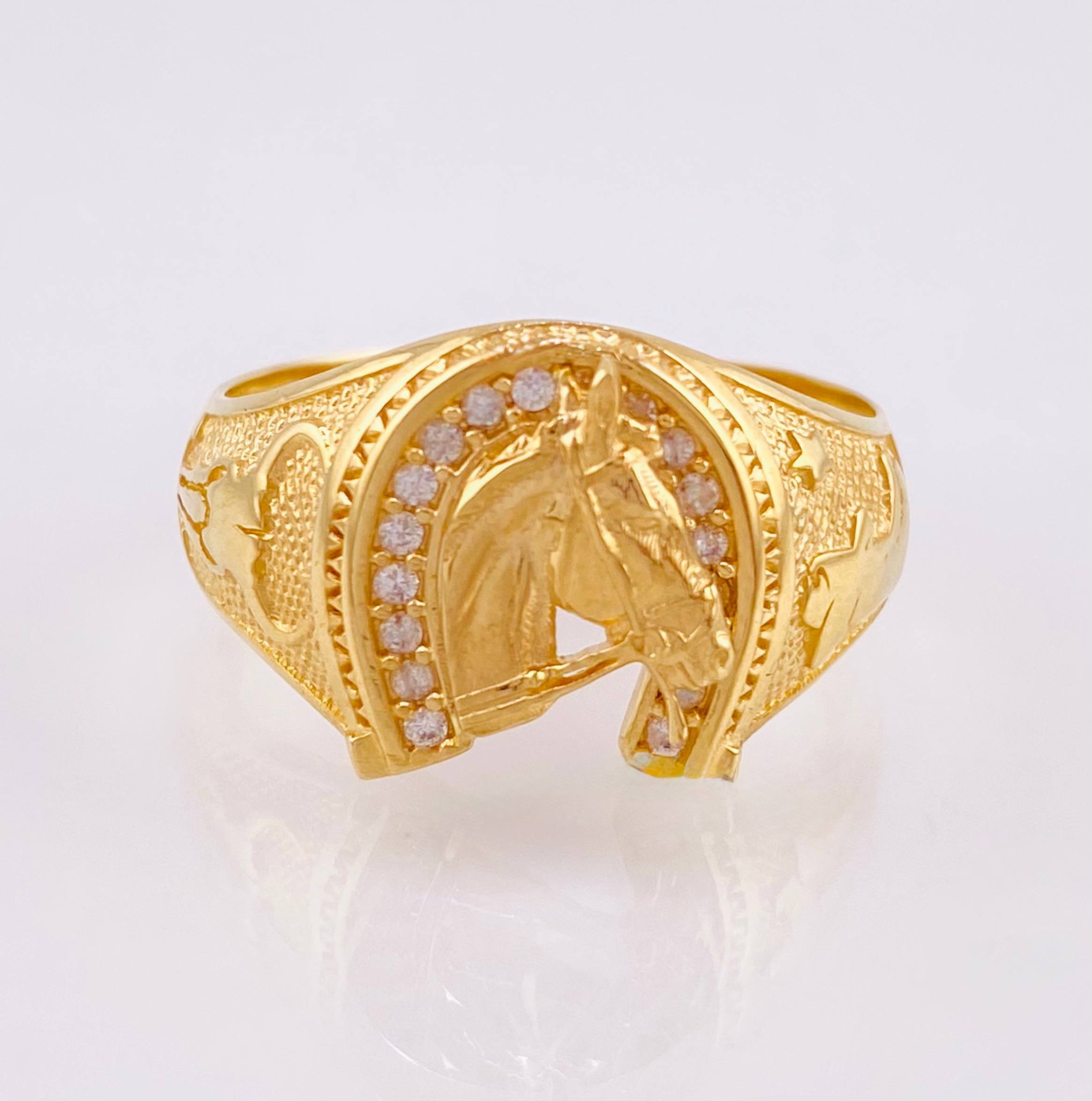 Anillo Herradura Caballo 6.3gr / T10 1/2 / Oro Amarillo 18K