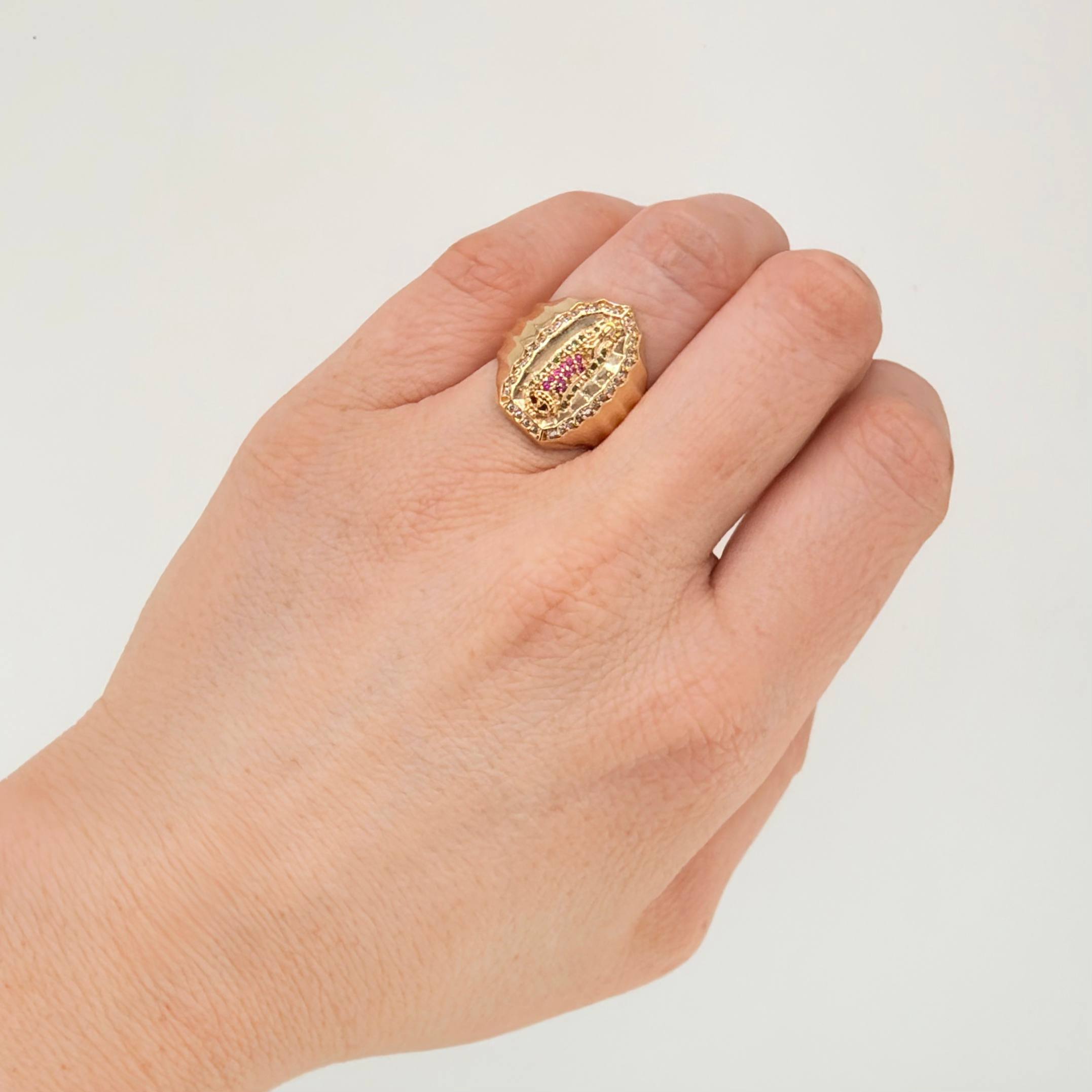 Anillo Virgen De Guadalupe 7.8gr / T5 1/2 / Oro Amarillo 18K