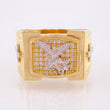 Anillo San Miguel Arcangel 7.55gr / T11 / Dos Oros Amarillo Blanco 18K ©