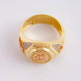 Anillo Leon Cruzado 12.45gr / T12 1/4 / Dos Oros Amarillo Rosa 18K *