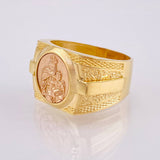 Anillo Virgen Del Carmen 8.05gr / T10 1/4 / Dos Oros Amarillo Rosa 18K