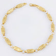 Pulso Rustico Recuadro Tribal 5.1gr / 21.5cm / 5mm Oro Amarillo 18K *