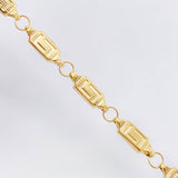 Pulso Rustico Recuadro Tribal 5.1gr / 21.5cm / 5mm Oro Amarillo 18K *