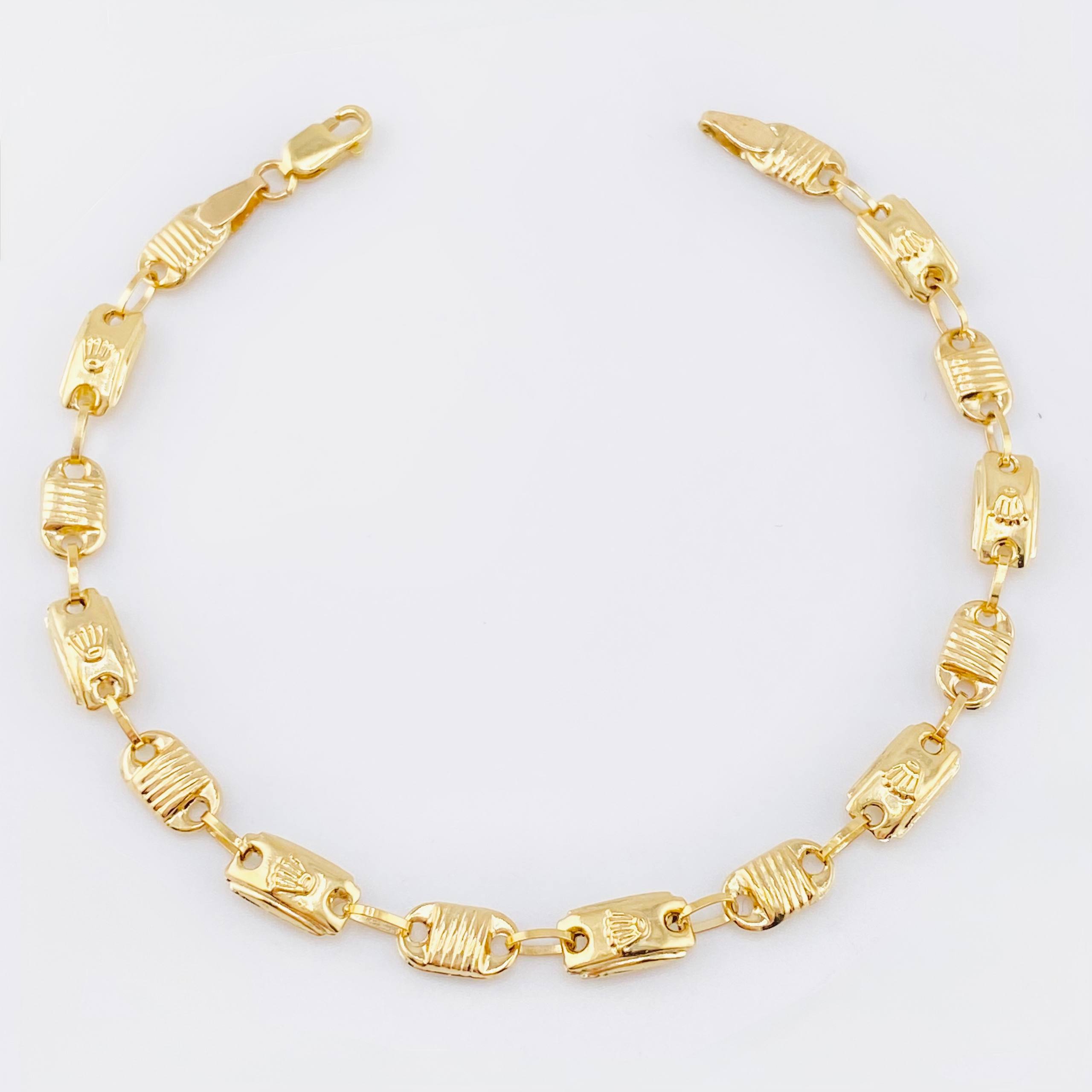 Pulso Rustico Corona Canotillo 3.85gr / 18.5cm / 4.5mm Oro Amarillo 18K *