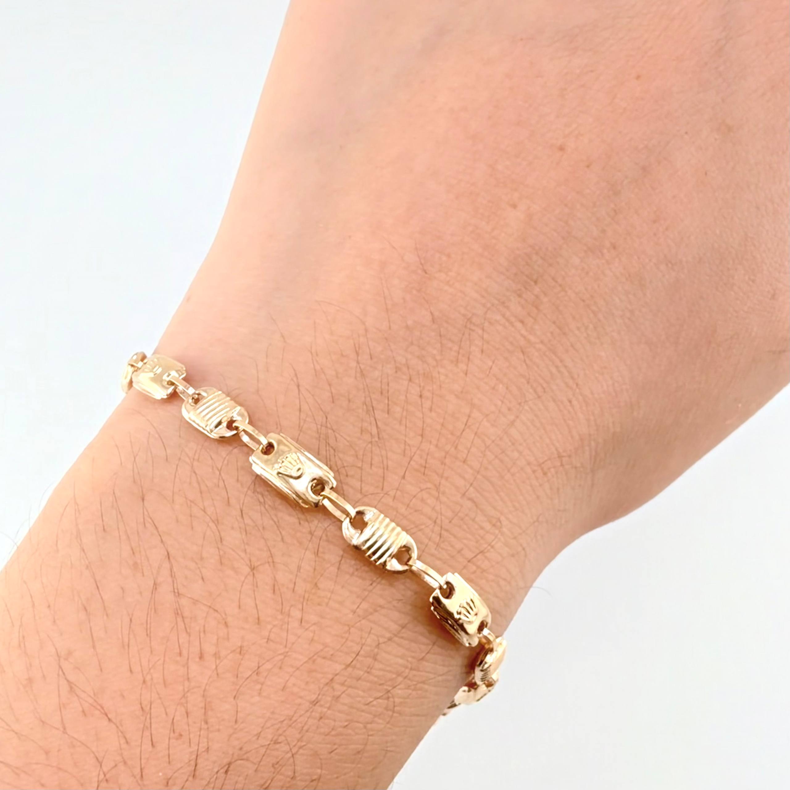 Pulso Rustico Corona Canotillo 3.85gr / 18.5cm / 4.5mm Oro Amarillo 18K *