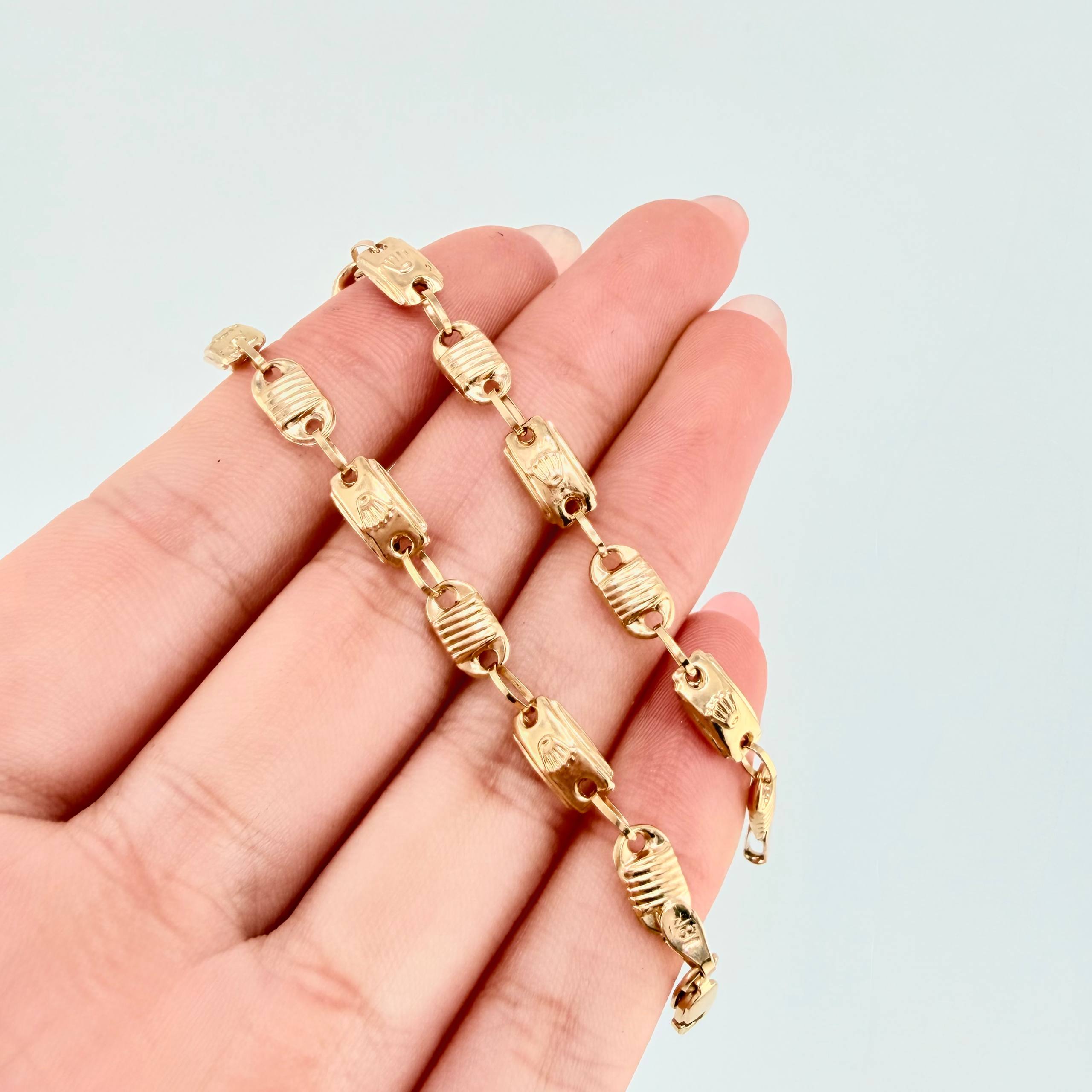 Pulso Rustico Corona Canotillo 3.85gr / 18.5cm / 4.5mm Oro Amarillo 18K *