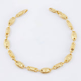 Pulso Rustico Barril Corona Rayada 4.4gr / 19cm / 5.5mm Oro Amarillo 18K *