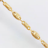 Pulso Rustico Barril Corona Rayada 4.6gr / 20.5cm / 5.5mm Oro Amarillo 18K ©