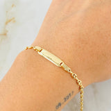 Pulso Bebé GC Placa Rectangular 2.3gr / 15cm / Oro Amarillo 18K *
