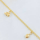 Tobillera Aro Seguido Dijes 3.8gr / 26cm / Oro Amarillo 18K *