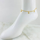Tobillera Aro Seguido Dijes 3.5gr / 23.5cm / Oro Amarillo 18K *