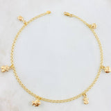 Tobillera Aro Seguido Dijes 3.7gr / 26cm / Oro Amarillo 18K *