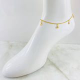 Tobillera Aro Seguido Dijes 3.7gr / 26cm / Oro Amarillo 18K *