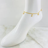 Tobillera Aro Seguido Dijes 3.8gr / 24.5cm / Oro Amarillo 18K *
