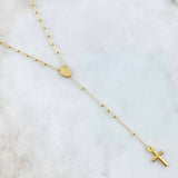 Rosario Virgen Milagrosa 2.7gr / 50cm / 2mm Bolas Lisas Cruz Lisa Oro Amarillo +4 18K ©