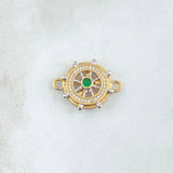 Herraje Timón Móvil 3.8gr / 1.7cm-2.4cm / Circones Blancos Verde Dos Oros Amarillo Blanco 18K ©