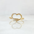 Anillo Corazón Medio Basteado 1.35gr / T5 3/4 / Silueta Circones Blancos Oro Amarillo 18K ©
