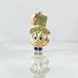 Dije Cara Pato Dinero 3.9gr / 3cm / Corbatín Azul Circones Verdes Oro Amarillo 18K *