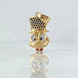 Dije Cara Pato Dinero 3.1gr / 3cm / Corbatín Rojo Circones Negros Oro Amarillo 18K *