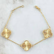 Pulso Aro Seguido Trebol VCyA 7.45gr / 19cm / Diamantado Oro Amarillo Nac.Esp. 18K