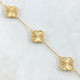 Pulso Aro Seguido Trebol 7.45gr / 16cm-19cm / 1.4mm Diamantada 3 Und Oro Amarillo Nac.Esp. 18K
