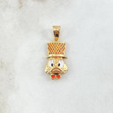 Dije Cara Pato Dinero 4.25gr / 3cm / Corbatín Naranjado Circones Naranjados Oro Amarillo 18K