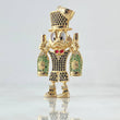 Dije Pato Dinero Botellas 11.15gr / 5cm / Corbatín Rojo Circones Negros Verdes Oro Amarillo 18K