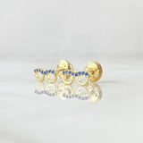 Topos Gafas 0.65gr / 3.6mm Circones Azules Oro Amarillo 18K ©