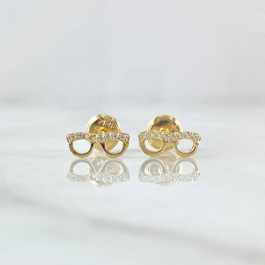 Topos Gafas 0.65gr / 4mm-9mm Circones Blancos Oro Amarillo 18K