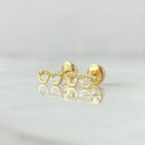 Topos Gafas 0.65gr / 3.6mm Circones Blancos Oro Amarillo 18K *