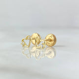 Topos Corazón Oblicuo 0.6gr / 5mm Silueta Circon Blanco Oro Amarillo 18K *