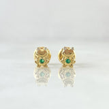 Topos Rana Animada 0.6gr / 6mm Circones Blancos Verde Oro Amarillo 18K ©