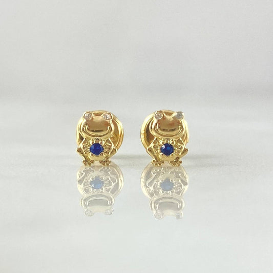 Topos Rana Animada 0.65gr / 6mm Circones Blancos Azul Rey Oro Amarillo 18K *
