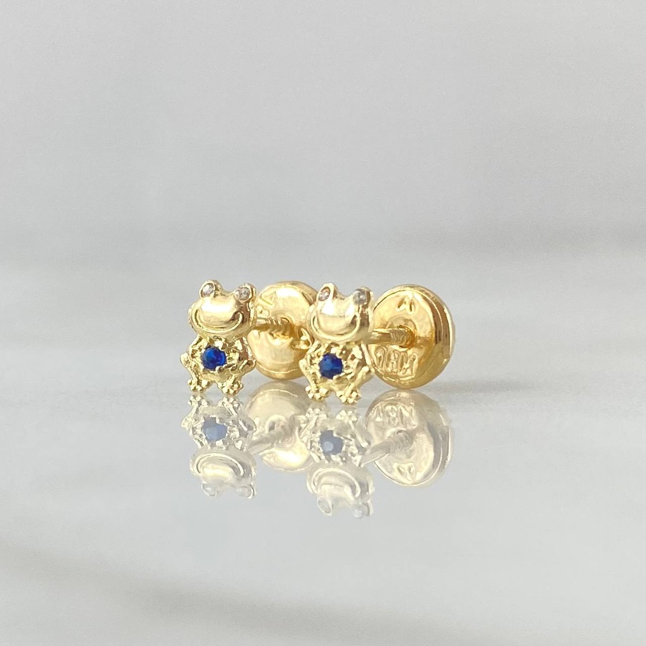 Topos Rana Animada 0.65gr / 6mm Circones Blancos Azul Rey Oro Amarillo 18K *