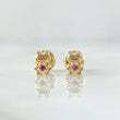 Topos Rana Animada 0.65gr / 6mm Circones Blancos Fucsia Oro Amarillo 18K ©