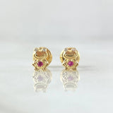 Topos Rana Animada 0.65gr / 6mm Circones Blancos Fucsia Oro Amarillo 18K ©