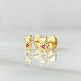 Topos Rana Animada 0.65gr / 6mm Circones Blancos Fucsia Oro Amarillo 18K ©