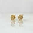 Topos Letra F 0.65gr / 6mm Circones Blancos Oro Amarillo 18K ©