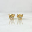 Topos Letra W 0.9gr / 6mm Circones Blancos Oro Amarillo 18K ©