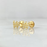 Topos Letra W 0.9gr / 6mm Circones Blancos Oro Amarillo 18K ©