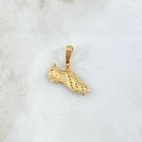 Dije Zapato Guayo 1.6gr / 1.8cm / Liso Circones Blancos Oro Amarillo 18K ©