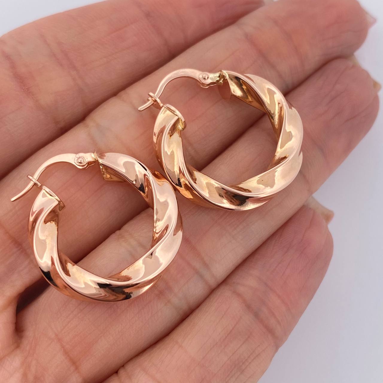 Candongas Kari 3.45gr / 2.5cm / Oro Rosa 18K &