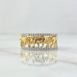 Anillo Triple Pantera 4.55gr / T8 / Silueta Circones Blancos Oro Amarillo 18K ©