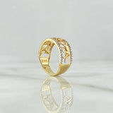 Anillo Triple Pantera 4.55gr / T8 / Silueta Circones Blancos Oro Amarillo 18K ©