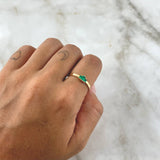 Anillo Trio Rectangulos 2.1gr / T7 1/4 / Esmeraldas 12pts Oro Amarillo 18K (Joya) *