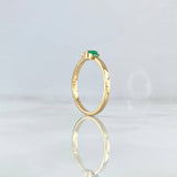 Anillo Trio Rectangulos 2.1gr / T7 1/4 / Esmeraldas 12pts Oro Amarillo 18K (Joya) *