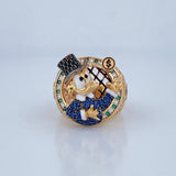 Anillo Pato Millonario Inspirado 10.3gr / T8 3/4 / Oro 18K &